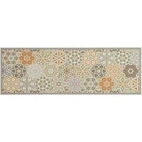 Berkfield Home Kitchen Rug Washable Hexagon Pastel 60x180 cm Velvet