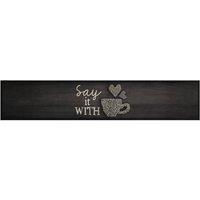 Berkfield Home Kitchen Rug Washable Cup Black 60x300 cm Velvet