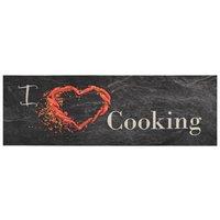 Berkfield Home Kitchen Rug Washable Cooking Black 60x180 cm Velvet