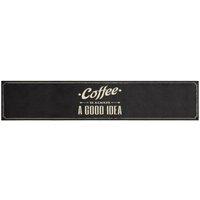 Berkfield Home Kitchen Rug Washable Coffee Text 60x300 cm Velvet in Black