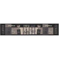 Berkfield Home Kitchen Rug Washable Coffee Black 60x300 cm Velvet