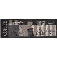 Berkfield Home Kitchen Rug Washable Coffee Black 60x180 cm Velvet
