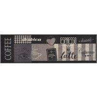 Berkfield Home Kitchen Rug Washable Coffee Black 45x150 cm Velvet