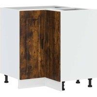 Berkfield Home Kitchen Corner Base Cabinet Porto Smoked Oak Engineered Wood in Brown