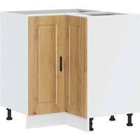 Berkfield Home Kitchen Corner Base Cabinet Porto Artisan Oak Engineered Wood in Brown