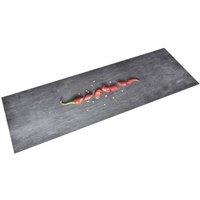 Berkfield Home Kitchen Carpet Washable Pepper 60x180 cm in Black