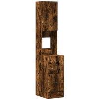Berkfield Home Kitchen Cabinet Smoked Oak 35x50x180 cm Engineered Wood in Brown | Size: 35 x 50 x 180 cm