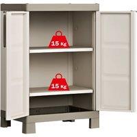 Berkfield Home Keter Low Storage Cabinet Excellence Beige & Taupe 97 cm