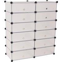 Berkfield Home Interlocking Shoe Organiser with 12 Compartments White