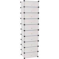 Berkfield Home Interlocking Shoe Organiser with 10 Compartments White