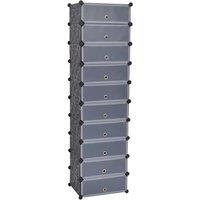 Berkfield Home Interlocking Shoe Organiser with 10 Compartments Black
