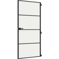 Berkfield Home Interior Door Slim Black 93x201.5 cm Tempered Glass & Aluminium