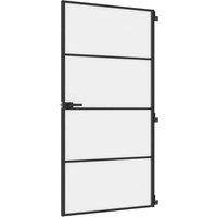 Berkfield Home Interior Door Slim Black 102.5x201.5 cm Tempered Glass & Aluminium