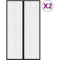 Berkfield Home Insect Door Curtains 2 pcs with Magnet Blocks Black 200x80 cm