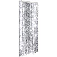 Berkfield Home Insect Curtain White & Grey 56x200 cm Chenille