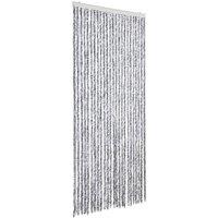Berkfield Home Insect Curtain White & Grey 100x220 cm Chenille