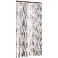 Berkfield Home Insect Curtain Taupe & White 100x220 cm Chenille