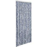 Berkfield Home Insect Curtain Blue, White & Silver 90x220 cm Chenille