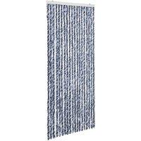 Berkfield Home Insect Curtain Blue, White & Silver 56x185 cm Chenille