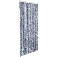 Berkfield Home Insect Curtain Blue, White & Silver 100x220 cm Chenille
