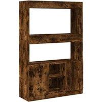 Berkfield Home Highboard Smoked Oak 92x33x140 cm Engineered Wood in Brown | Size: 92 x 33 x 140 cm