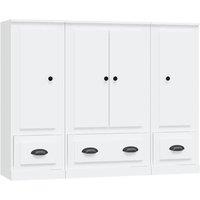 Berkfield Home Highboards 3 pcs White Engineered Wood