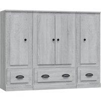 Berkfield Home Highboards 3 pcs Grey Sonoma Engineered Wood