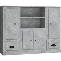 Berkfield Home Highboards 3 pcs Concrete Grey Engineered Wood