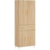 Berkfield Home Highboard Sonoma Oak 69.5x34x180 cm Engineered Wood in Brown