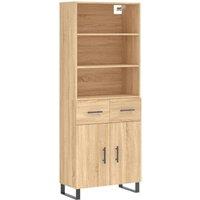Berkfield Home Highboard Sonoma Oak 69.5x34x180 cm Engineered Wood in Brown
