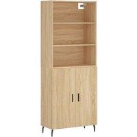 Berkfield Home Highboard Sonoma Oak 69.5x34x180 cm Engineered Wood in Brown