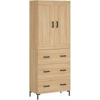 Berkfield Home Highboard Sonoma Oak 69.5x34x180 cm Engineered Wood in Brown