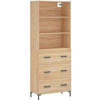 Berkfield Home Highboard Sonoma Oak 69.5x34x180 cm Engineered Wood in Brown