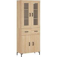 Berkfield Home Highboard Sonoma Oak 69.5x34x180 cm Engineered Wood in Brown