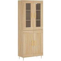 Berkfield Home Highboard Sonoma Oak 69.5x34x180 cm Engineered Wood in Brown