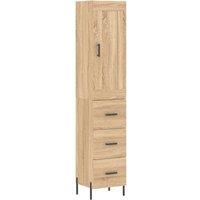 Berkfield Home Highboard Sonoma Oak 34.5x34x180 cm Engineered Wood in Brown