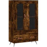 Berkfield Home Highboard Smoked Oak 69.5x31x115 cm Engineered Wood in Brown