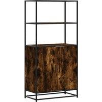 Berkfield Home Highboard Smoked Oak 68x35x139 cm Engineered Wood & Metal in Brown | Size: 68 x 35 x 139 cm