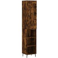 Berkfield Home Highboard Smoked Oak 34.5x34x180 cm Engineered Wood in Brown