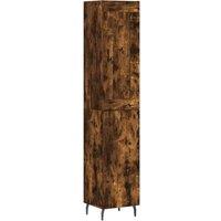 Berkfield Home Highboard Smoked Oak 34.5x34x180 cm Engineered Wood in Brown
