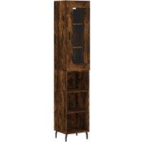 Berkfield Home Highboard Smoked Oak 34.5x34x180 cm Engineered Wood in Brown