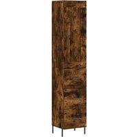 Berkfield Home Highboard Smoked Oak 34.5x34x180 cm Engineered Wood in Brown