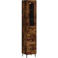 Berkfield Home Highboard Smoked Oak 34.5x34x180 cm Engineered Wood in Brown