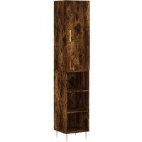 Berkfield Home Highboard Smoked Oak 34.5x34x180 cm Engineered Wood in Brown