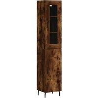 Berkfield Home Highboard Smoked Oak 34.5x34x180 cm Engineered Wood in Brown