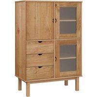 Berkfield Home Highboard OTTA 85x43x125 cm Solid Wood Pine in Brown | Size: 85 x 43 x 125 cm