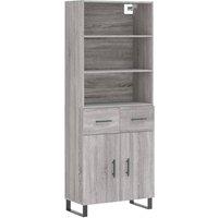 Berkfield Home Highboard Grey Sonoma 69.5x34x180 cm Engineered Wood
