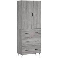 Berkfield Home Highboard Grey Sonoma 69.5x34x180 cm Engineered Wood