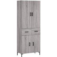 Berkfield Home Highboard Grey Sonoma 69.5x34x180 cm Engineered Wood