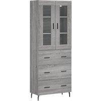 Berkfield Home Highboard Grey Sonoma 69.5x34x180 cm Engineered Wood
